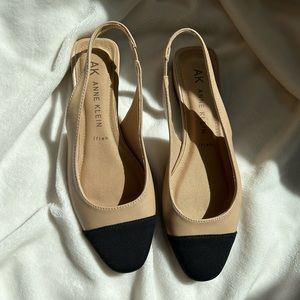 Anne Klein Chaya Cap Toe Slingback Flat- Size 7.5